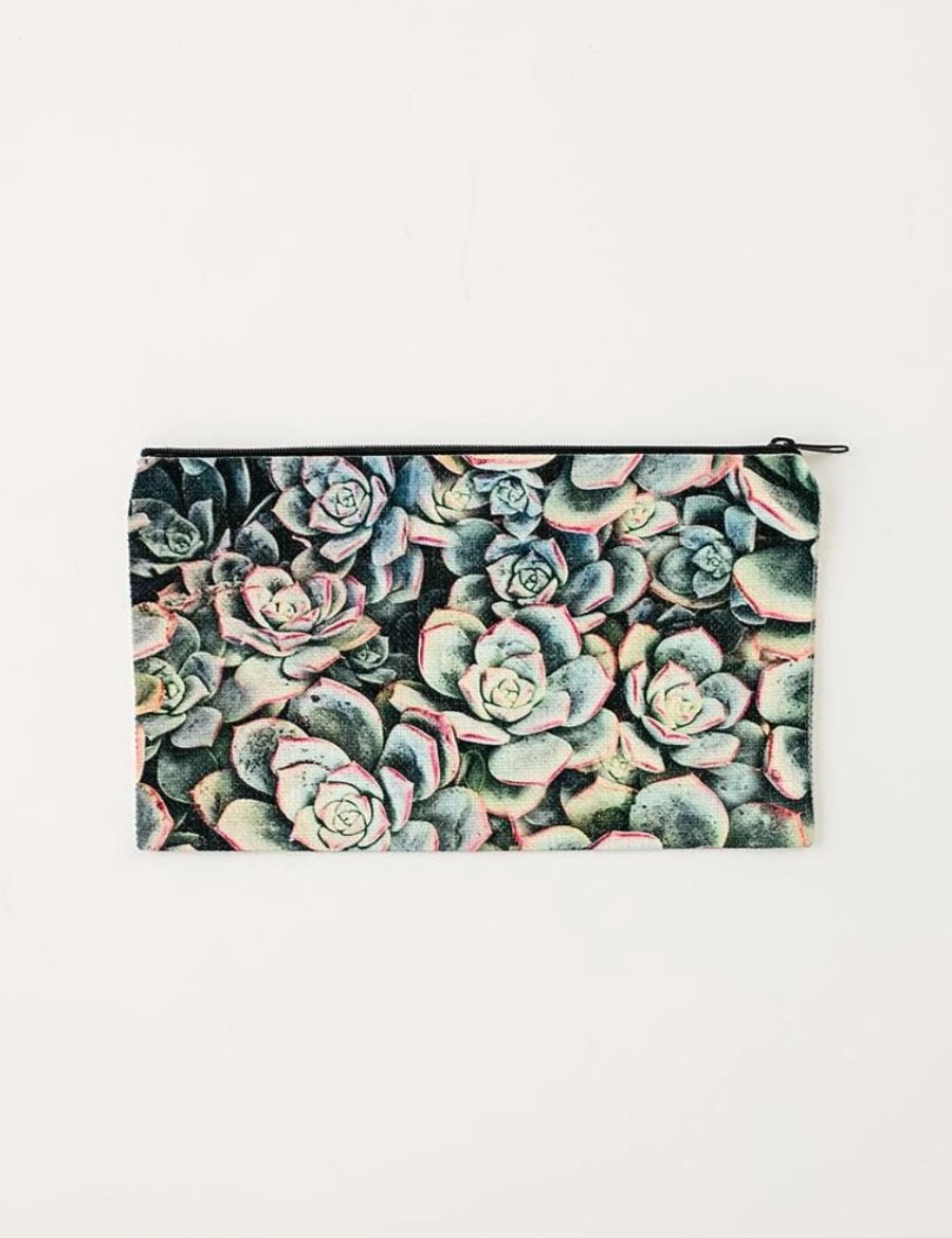 Succulent Cosmetic Pouch, College Student Gift, Mother's Day Gift, Easter Gift