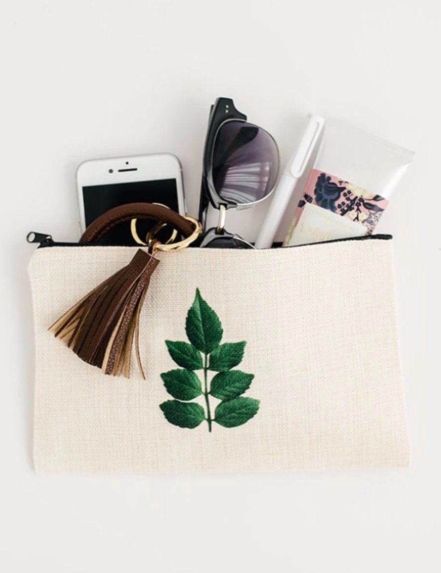 Honeysuckle Leaf Cosmetic Pouch, College Student Gift,Mother's Day Gift, Christmas Gift