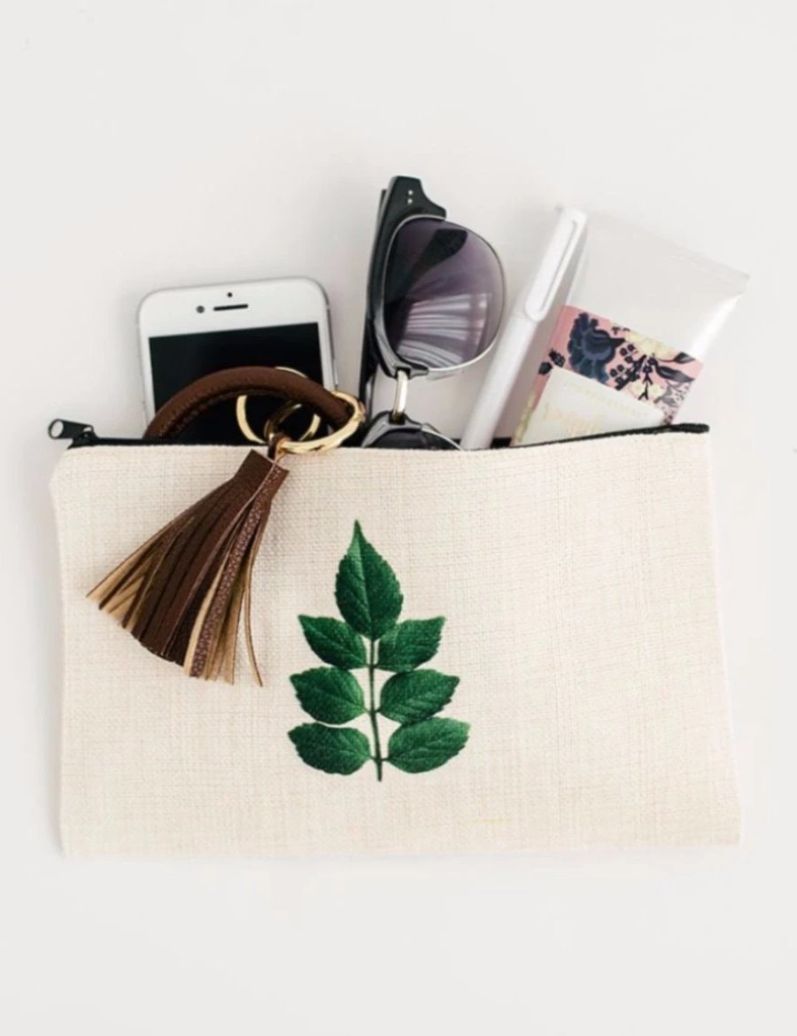 Honeysuckle Leaf Cosmetic Pouch, College Student Gift,Mother's Day Gift, Easter Gift