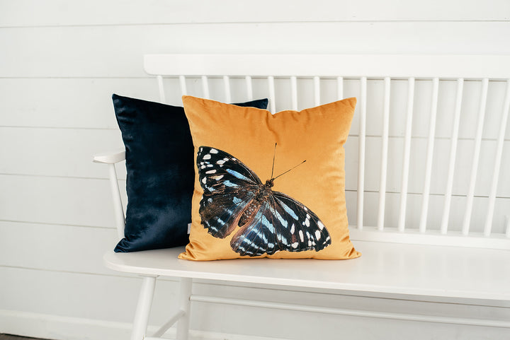 Golden Velvet Butterfly Pillow, College Student Gift, Boho Throw Pillow, Mother's Day Gift,Christmas Gift