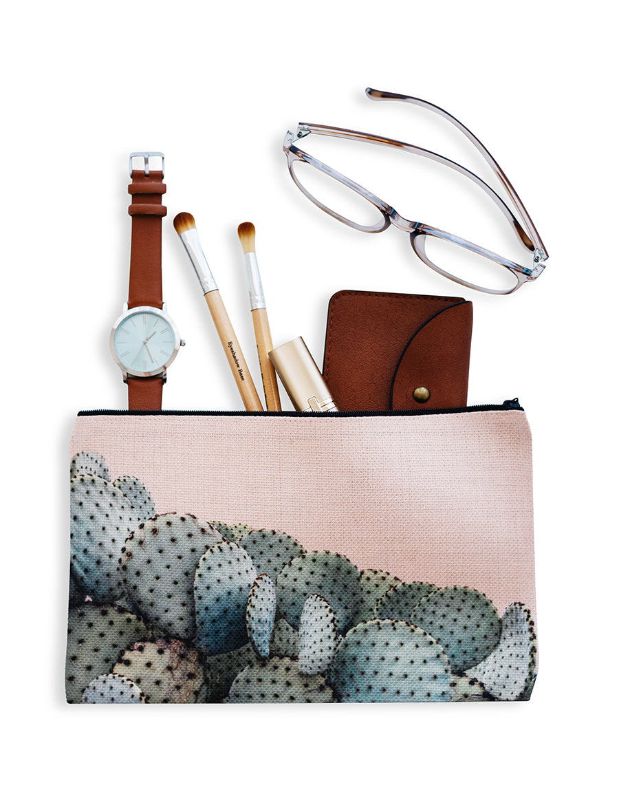 Prickly Pear Cosmetic Pouch, College Student Gift , Mother's Day Gift, Easter Gift