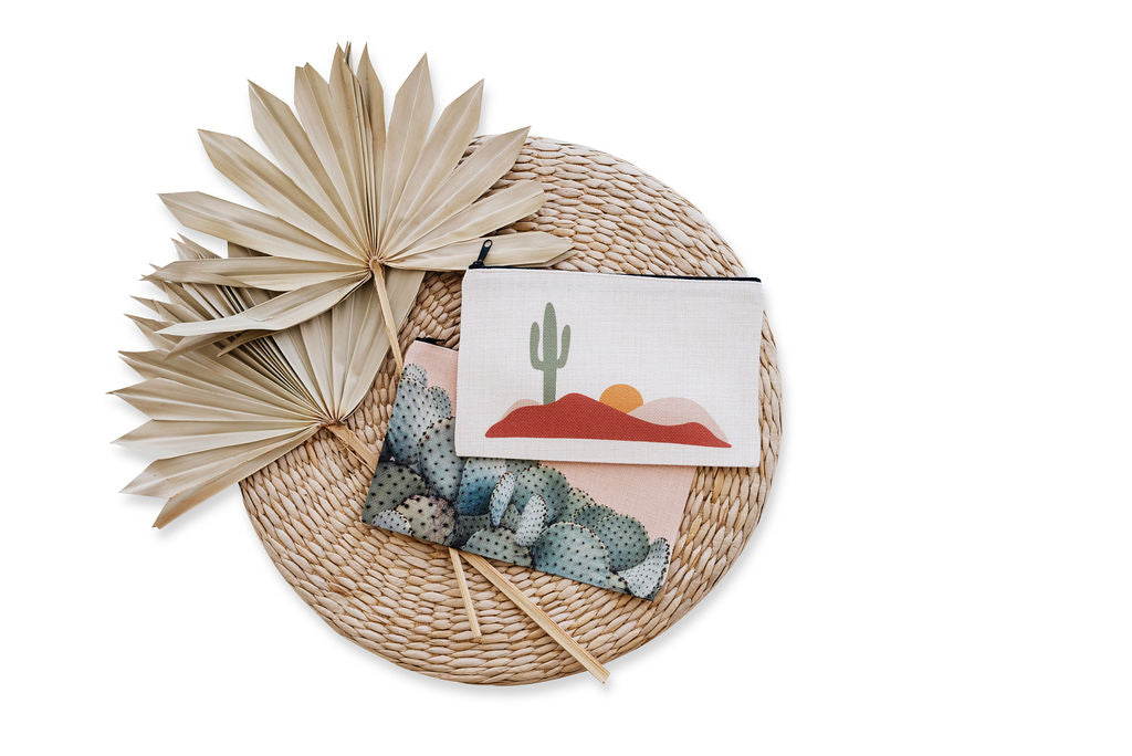 Prickly Pear Cosmetic Pouch, College Student Gift , Mother's Day Gift, Easter Gift