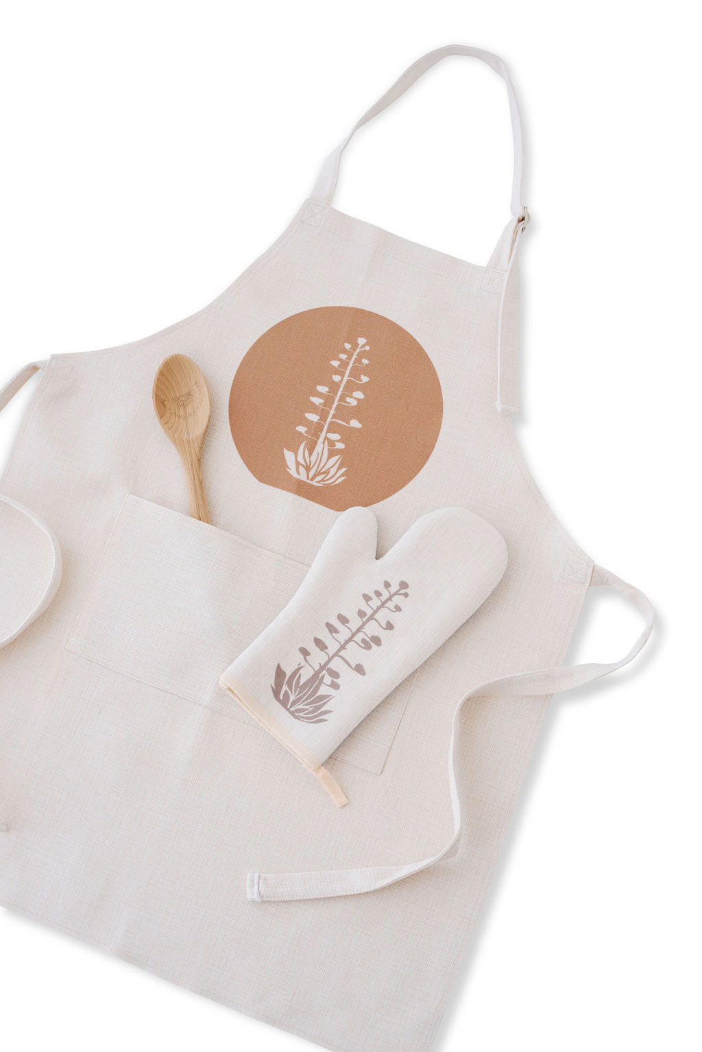 Agave Bloom Brown Apron, College Student Gift, Eco Friendly, Christmas Gift, Mother's Day Gift