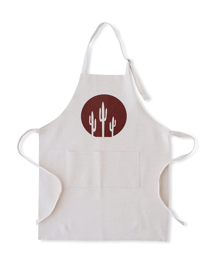 Dark Clay Saguaro Circle Apron, College Student Gift, Mother's Day Gift, Christmas Gift