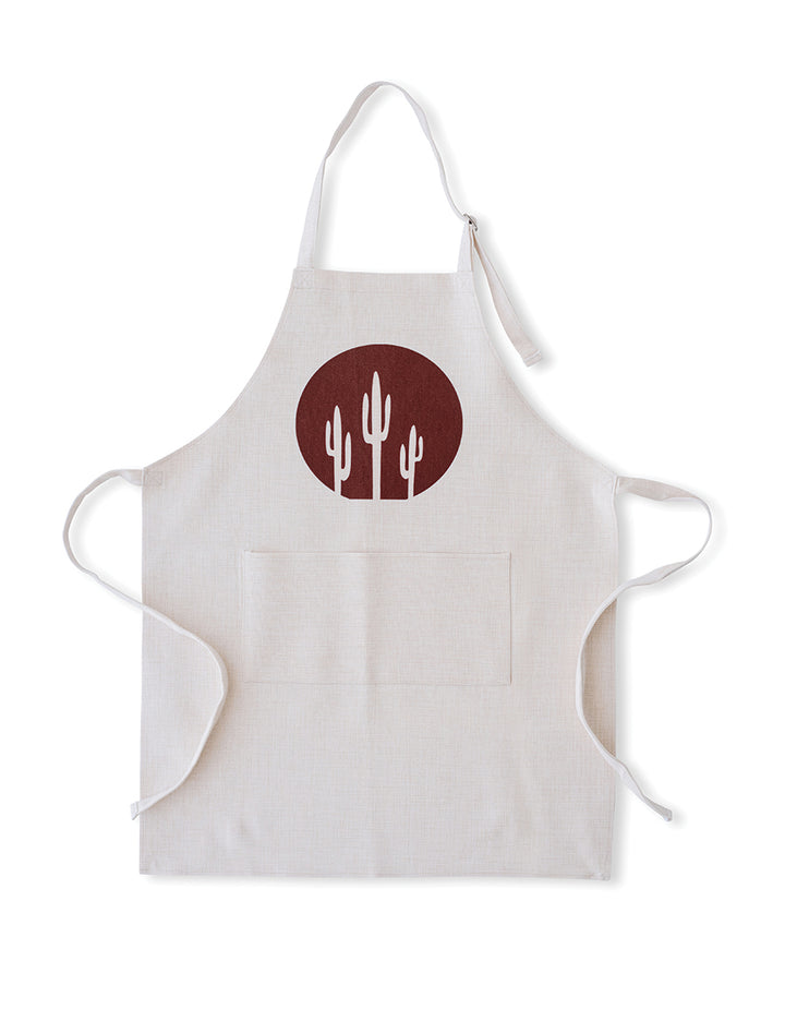 Dark Clay Saguaro Circle Apron, College Student Gift, Mother's Day Gift, Christmas Gift