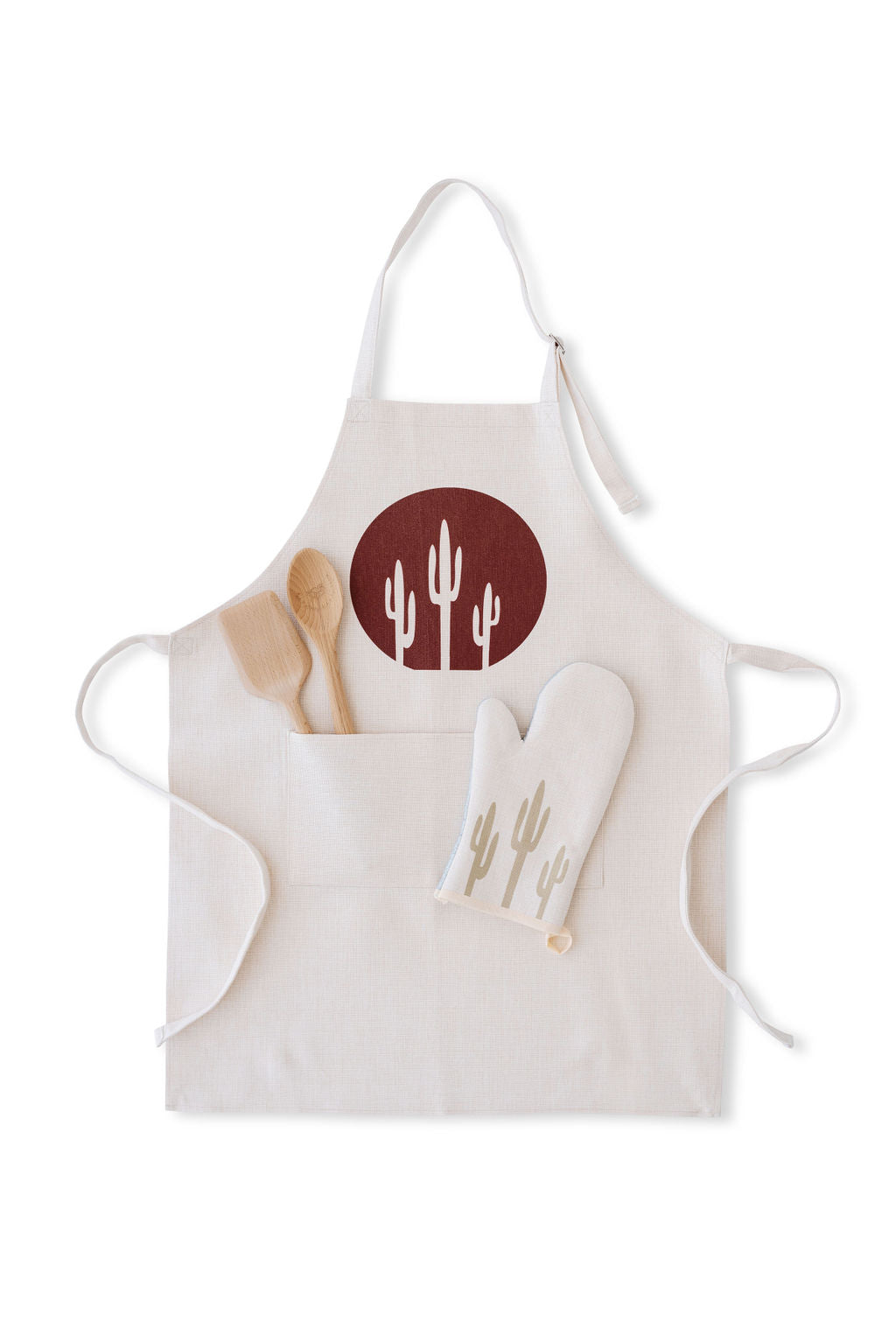 Dark Clay Saguaro Circle Apron, College Student Gift, Mother's Day Gift, Christmas Gift
