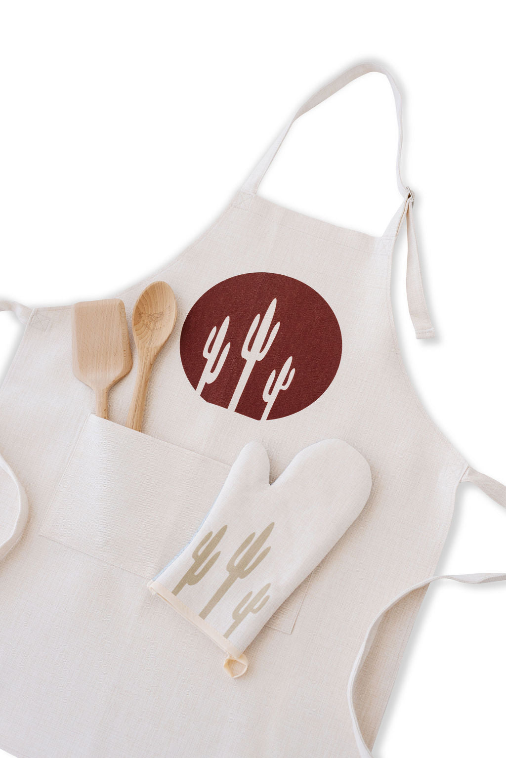 Dark Clay Saguaro Circle Apron, College Student Gift, Mother's Day Gift, Christmas Gift