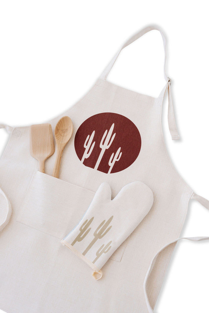 Dark Clay Saguaro Circle Apron, College Student Gift, Mother's Day Gift, Christmas Gift