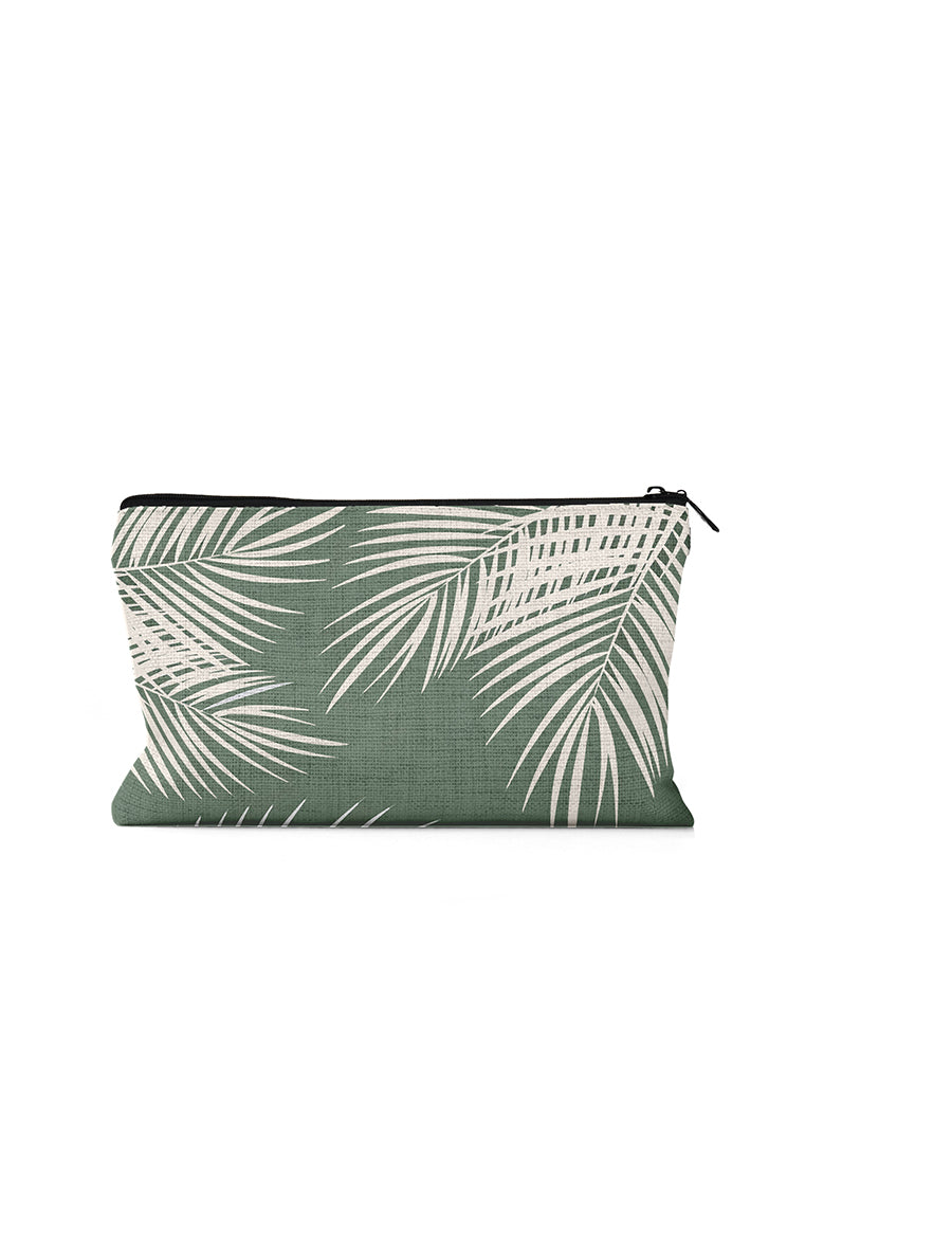 Green and White Palm Pouch, College Student Gift,Mother's Day Gift, Easter Gift