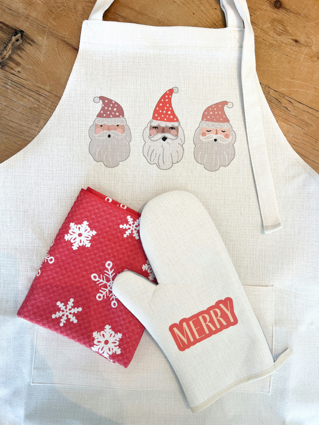 Santa Holiday Apron, Chefs Gift, Housewarming Gift, Mother's Day Gift, Easter Gift