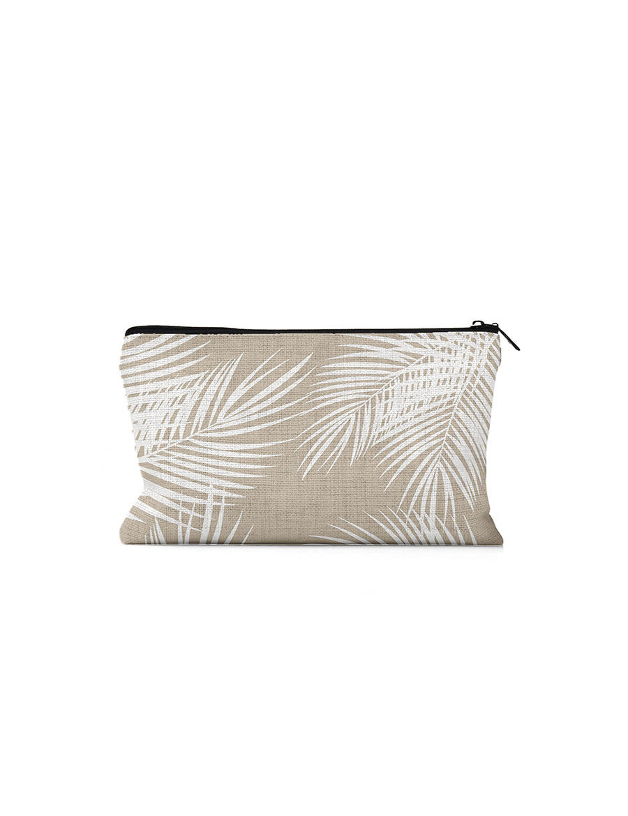 Tan and White Palm Pouch, College Student Gift