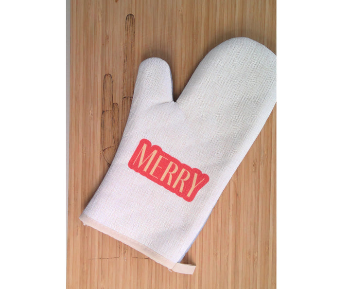 Merry Oven Mitt, Housewarming Gift, Christmas Gift