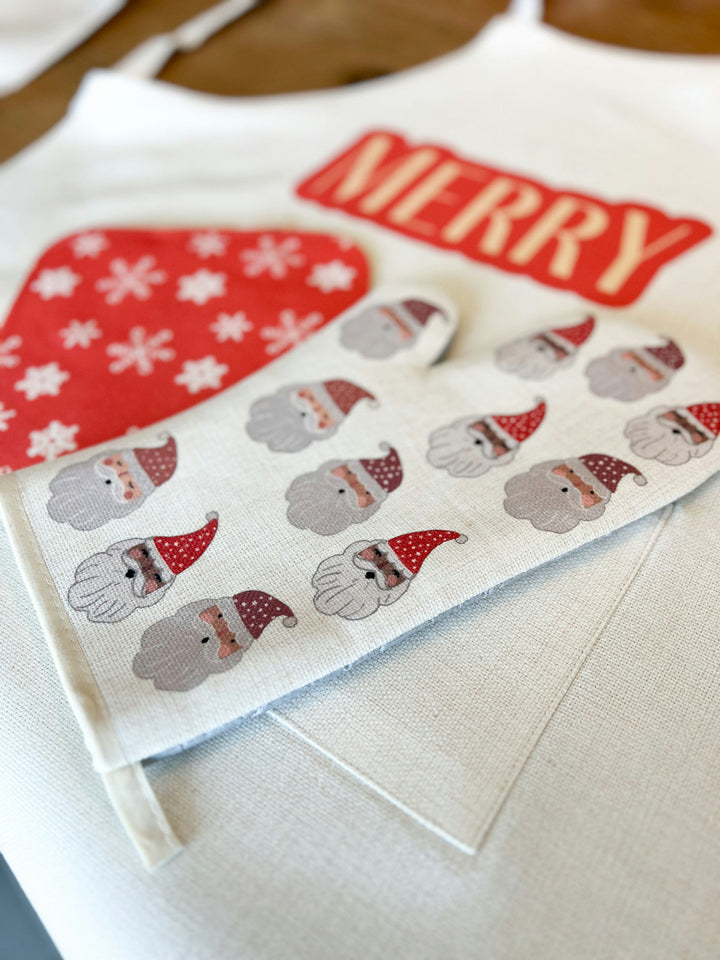 Merry Holiday Apron, Chefs Gift, Housewarming Gift, Christmas Gift