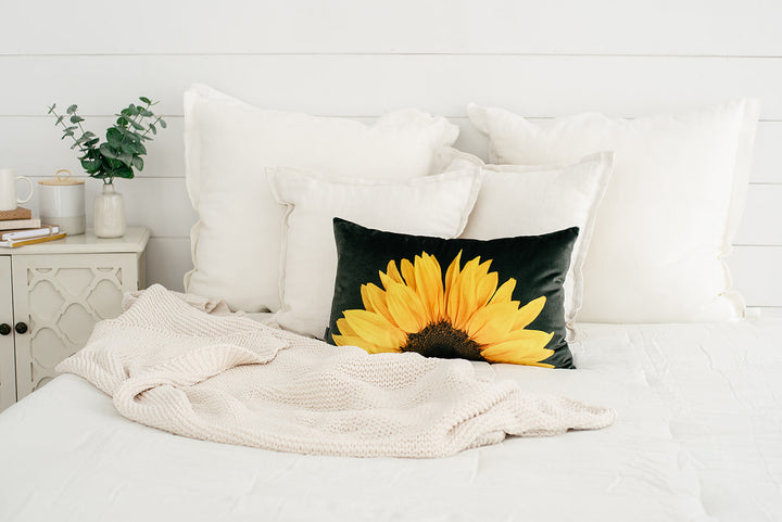 Sunflower Lumbar Pillow, College Student Gift