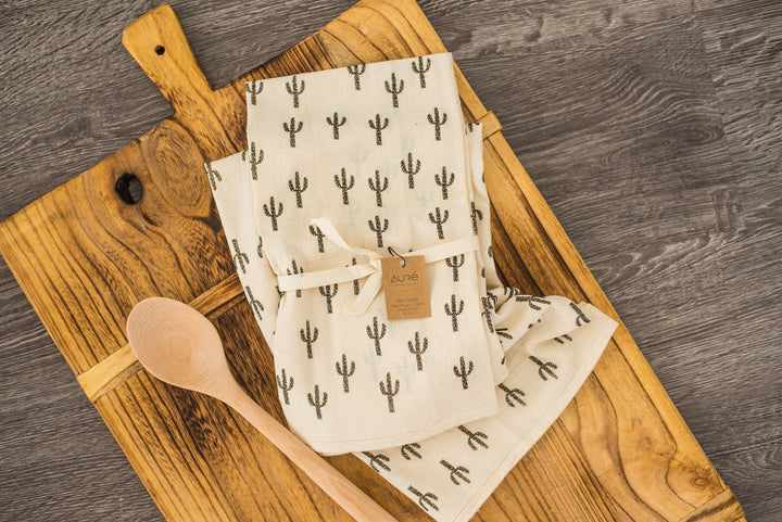 Organic Saguaro Tea Towel, College Student Gift, Stocking Stuffer, Christmas Gift