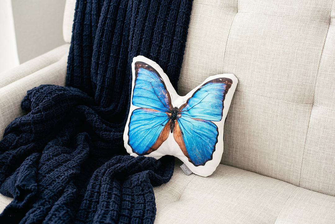 Morpho Butterfly Pillow, College Student Gift, Mother's Day Gift, Easter Gift
