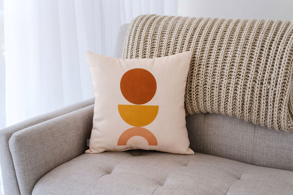 Mod Geometric Linen Pillow, College Student Gift