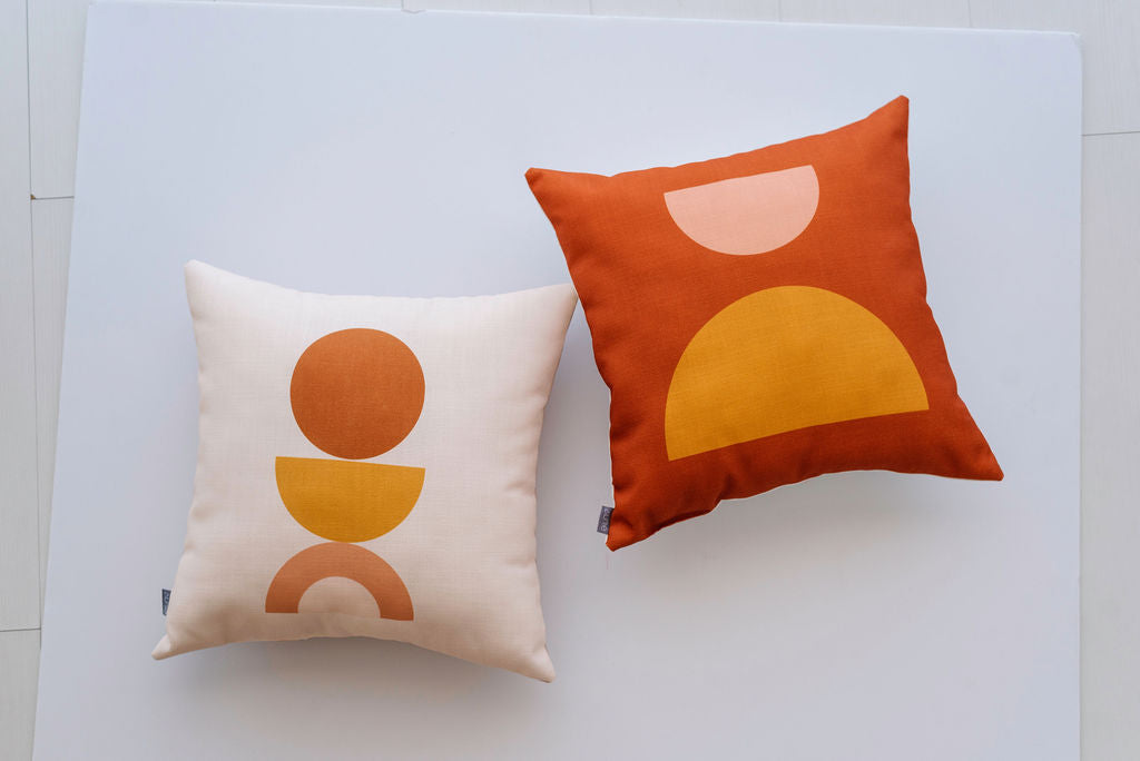 Mod Geometric Linen Pillow, College Student Gift, Christmas Gift