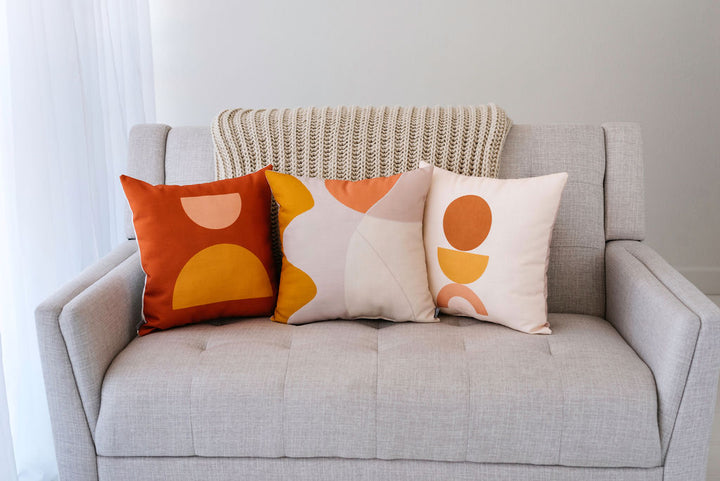 Mod Geometric Linen Pillow, College Student Gift