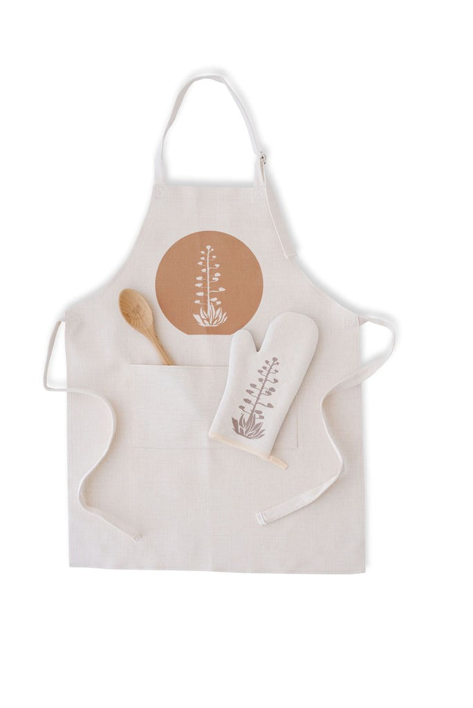 Agave Bloom Brown Apron, College Student Gift, Eco Friendly