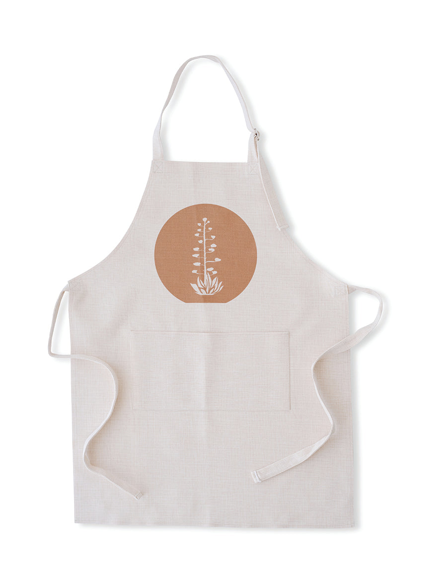 Agave Bloom Brown Apron, College Student Gift, Eco Friendly, Christmas Gift