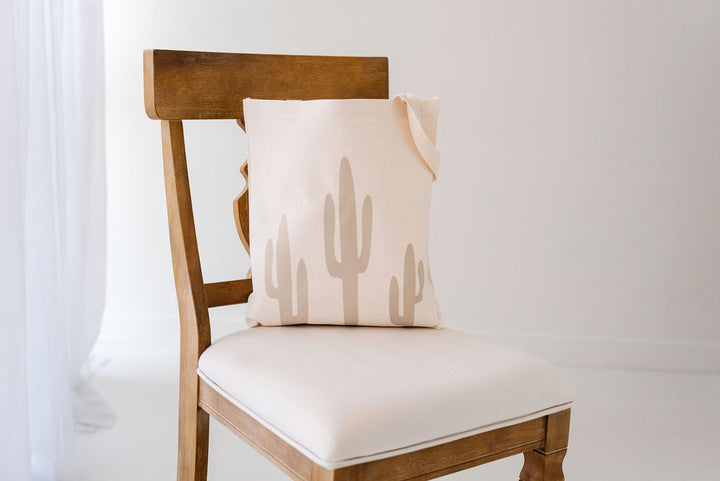 Sage Saguaro Linen Tote Bag, College Student Gift