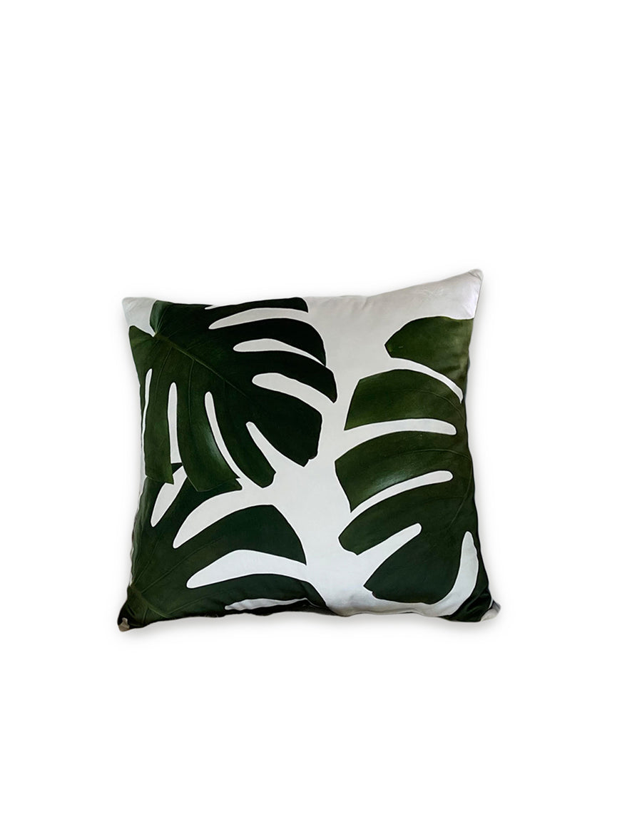 Monstera Leaf Velvet Pillow, College Student Gift, Christmas Gift