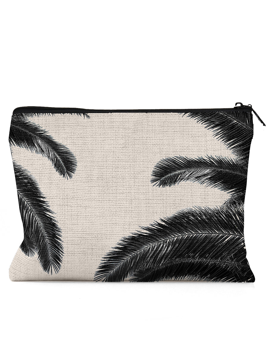 Black and White Palm Pouch, College Student Gift, Pencil Pouch, Travel bag, Make up bag