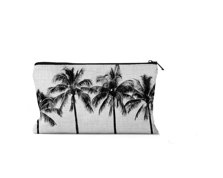 Black and White Palms Pouch, Pencil Pouch, Travel Bag, Back to school Gift