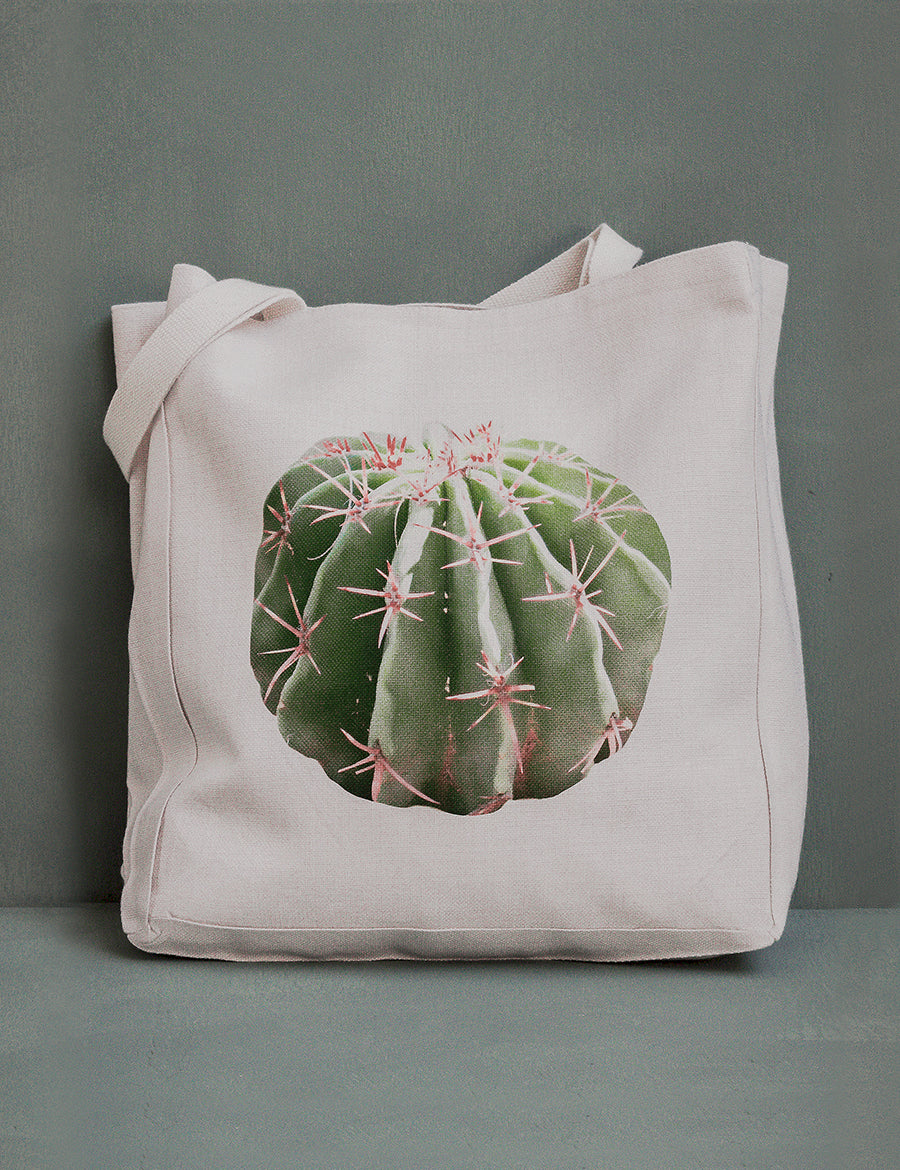 Barrel Cactus Canvas Tote Bag