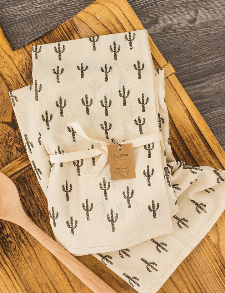 Organic Saguaro Tea Towel, College Student Gift, Mother's Day Gift, Easter Gift