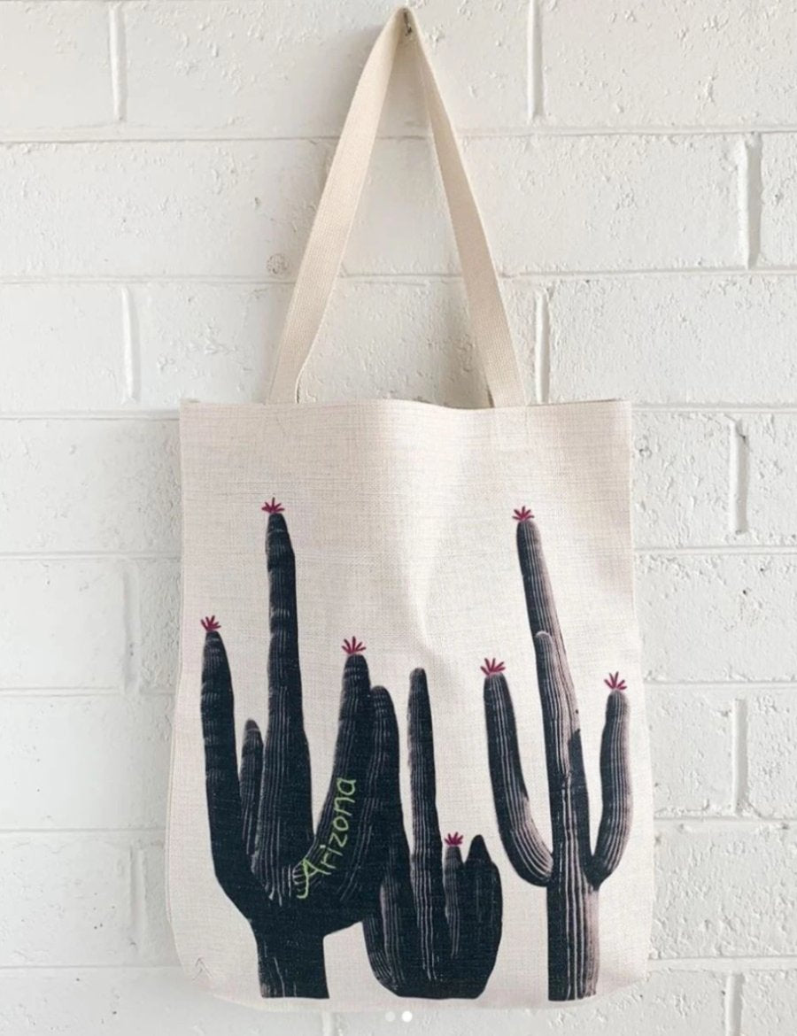 Saguaro Tote Bag, College Student Gift, Christmas Gift